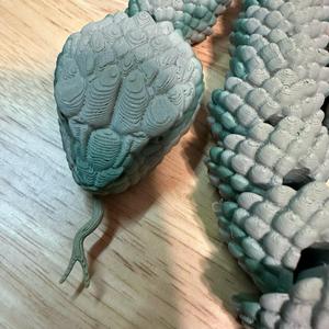 Realistic XL Rattlesnake Figurine, PLA Printed for Durability and Longevity