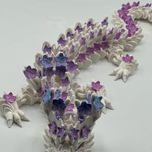 Cherry Blossom articulating dragon figurine Decor Flower Gift Ornaments Print