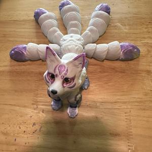 Kitsune 5 tail fox articulating figurine decor Ornaments Shelf