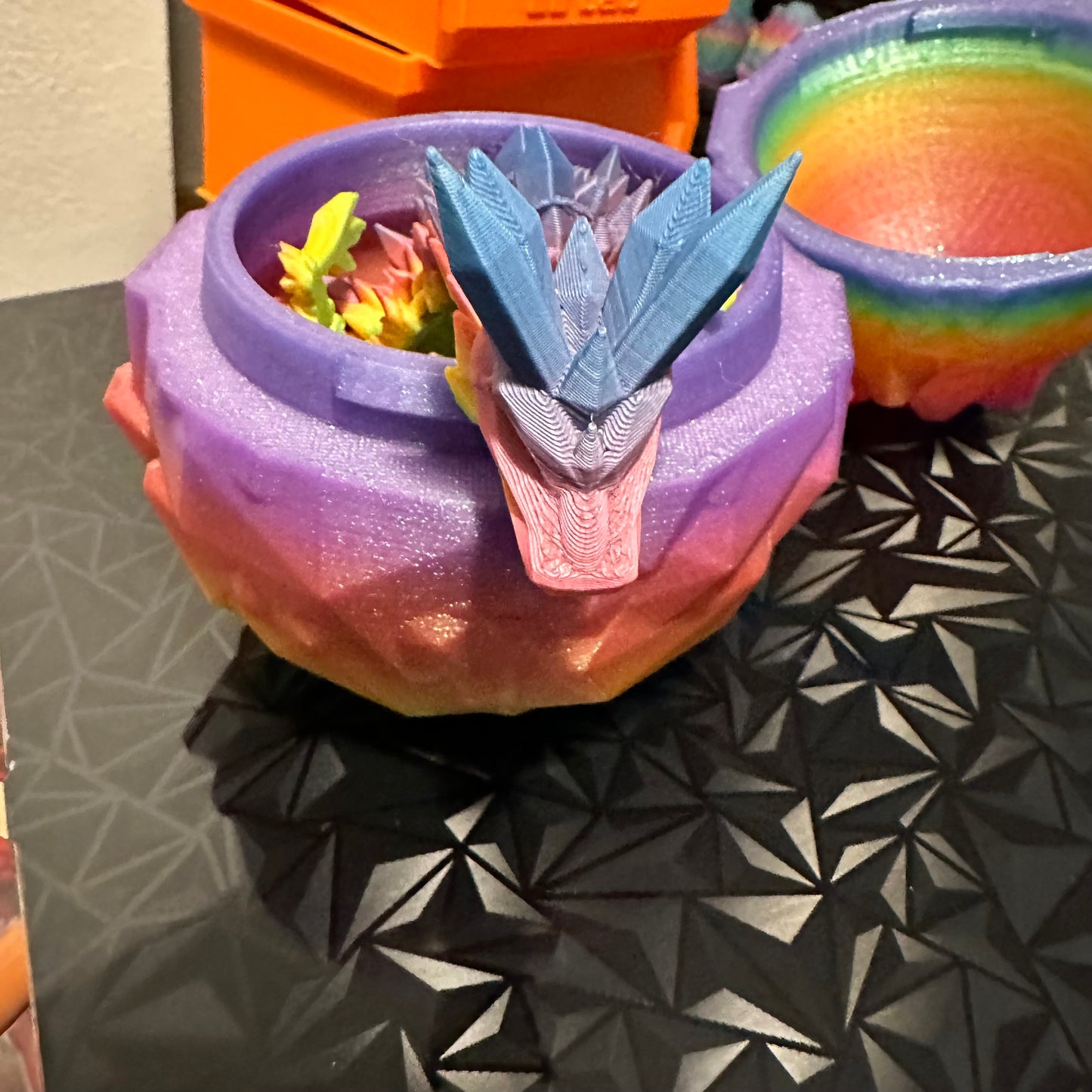 Dragon Egg with articulating dragon figurine