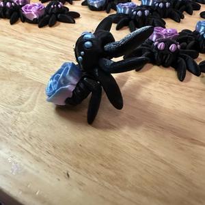3d printed Rose Spider articulating Figurines Decor Plastic Sculpture