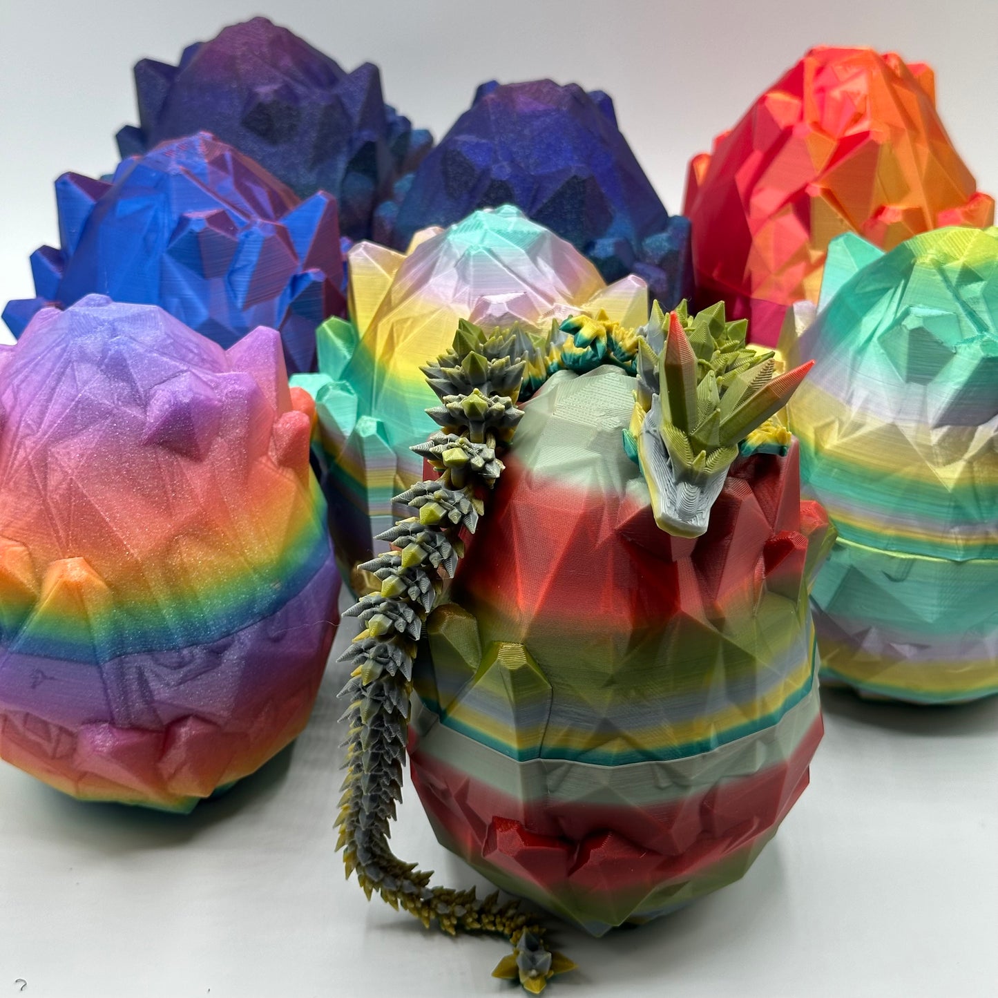 Dragon Egg with articulating dragon figurine