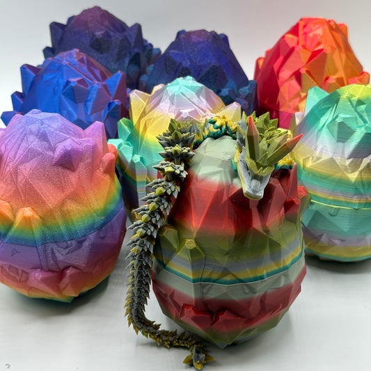 Dragon Egg with articulating dragon figurine
