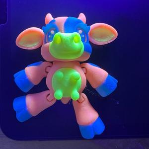 Glow in the Dark articulating Cow Figurine Decor