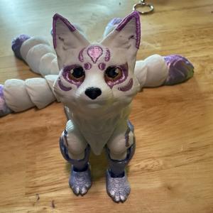 Kitsune 5 tail fox articulating figurine decor Ornaments Shelf