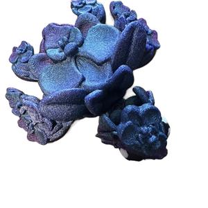 Orchid Turtle Figurine Decor