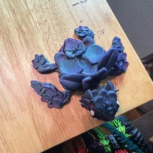 Orchid Turtle Figurine Decor