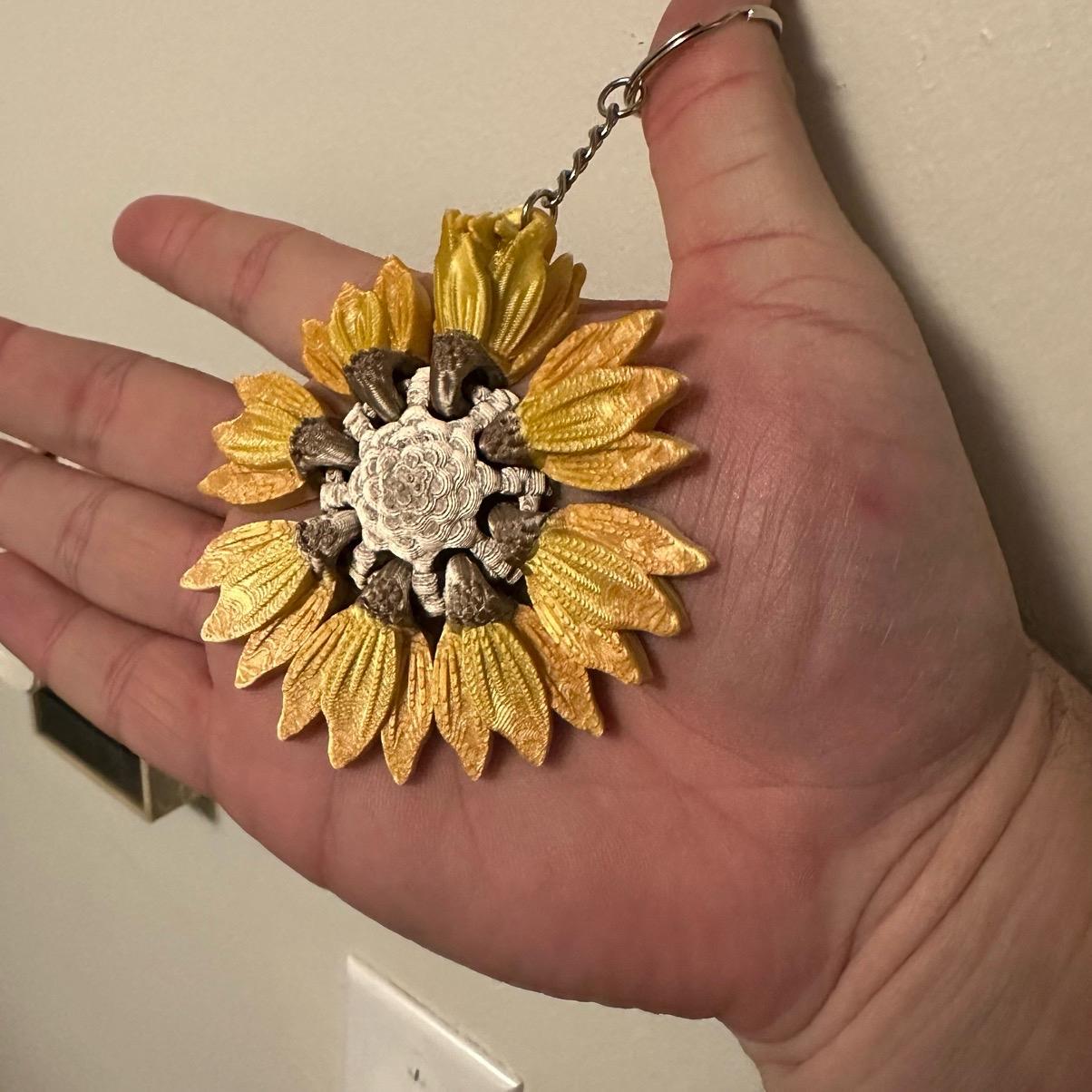 3D printed Sunflower Keychain