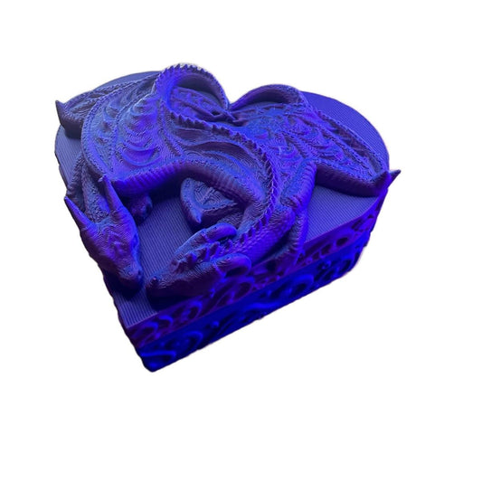 Twin Dragons Heart Jewelry Box