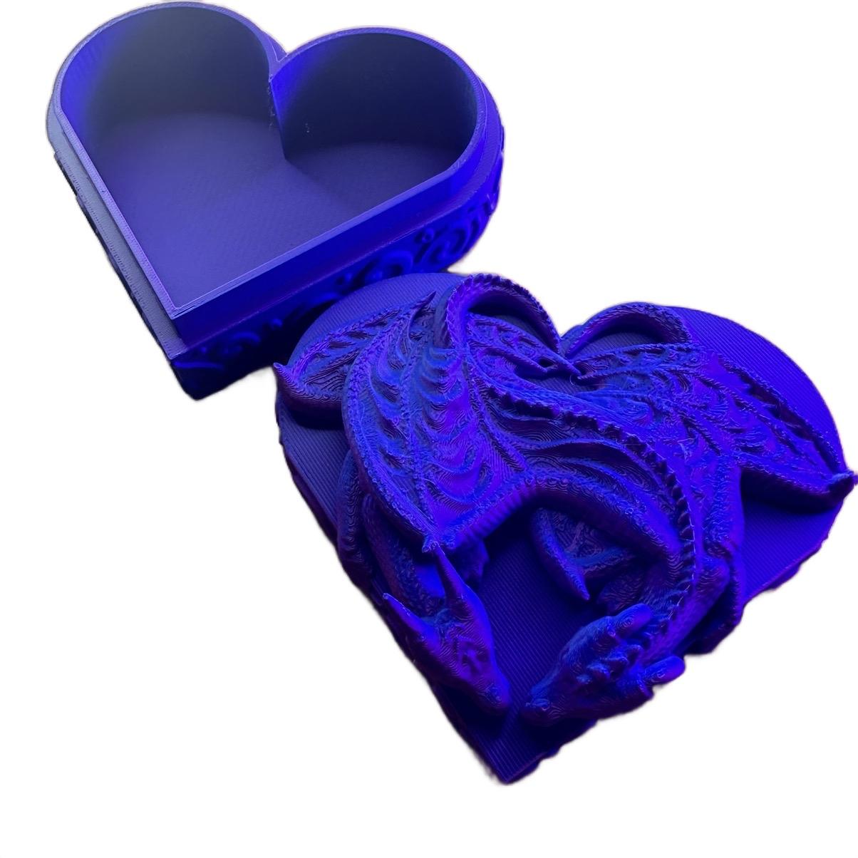 Twin Dragons Heart Jewelry Box