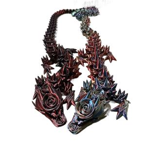 XL Rose Dragon Articulating Figurine Decor Ornaments Print